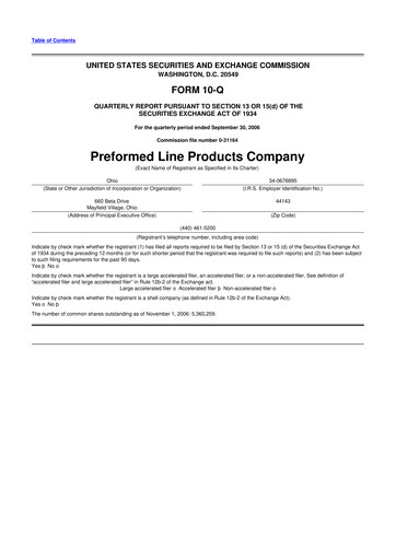 Vorschaubild Preformed Line Products 10-Q Quartalsbericht  