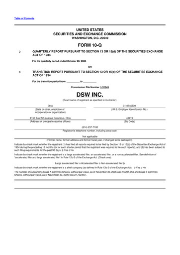 Vorschaubild Designer Brands
 10-Q Quartalsbericht  