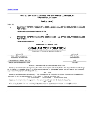 Thumbnail Graham Corporation
 10-Q Quarterly Report FY 