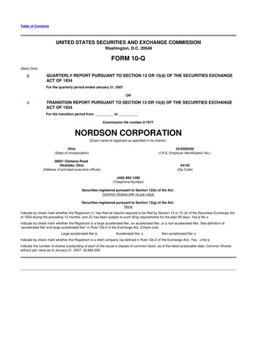 Thumbnail Nordson 10-Q Quarterly Report FY 