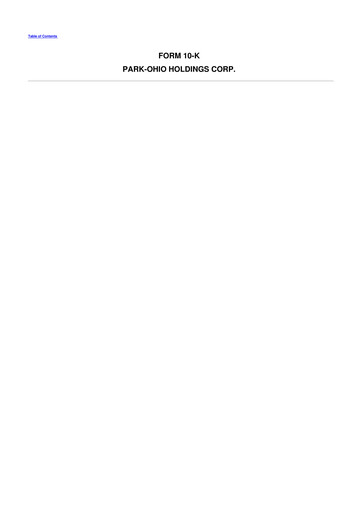 Thumbnail ParkOhio Holdings Corp. 10-K Annual Report 