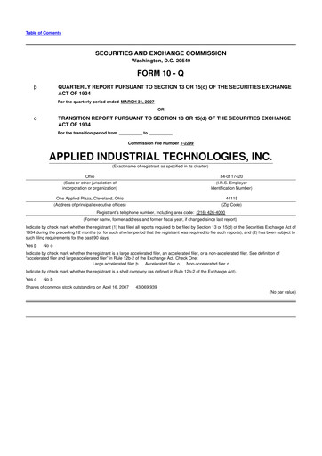 Vorschaubild Applied Industrial Technologies
 10-Q Quartalsbericht  