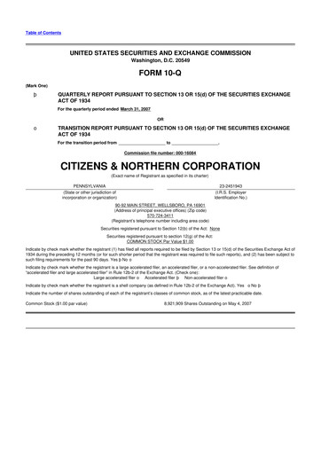 Miniature Citizens & Northern Corp 10-Q Rapport trimestriel  