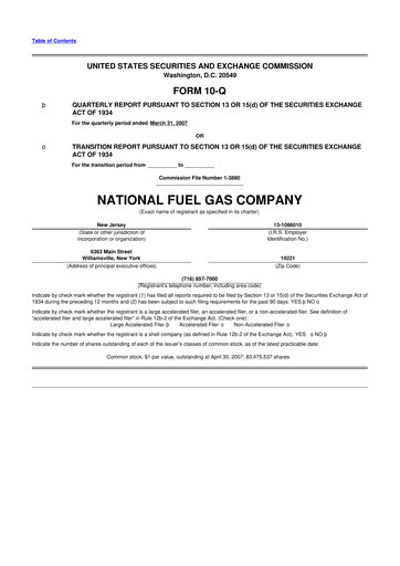 Thumbnail National Fuel Gas
 10-Q Quarterly Report FY 