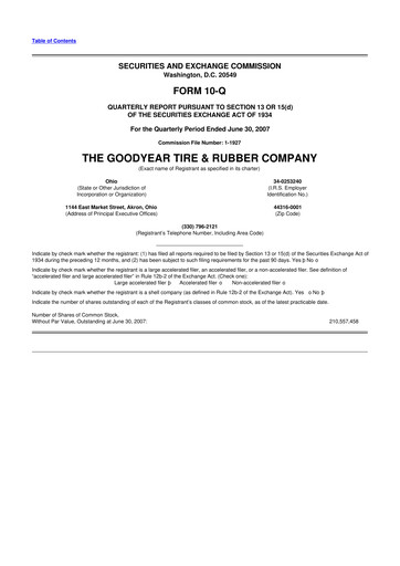 Thumbnail Goodyear 10-Q Quarterly Report FY 