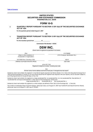 Vorschaubild Designer Brands
 10-Q Quartalsbericht  