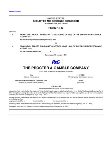 Vorschaubild Procter & Gamble 10-Q Quartalsbericht  