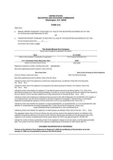 Thumbnail ScottsMiracle-Gro 10-K Annual Report 