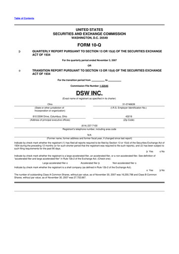 Vorschaubild Designer Brands
 10-Q Quartalsbericht  