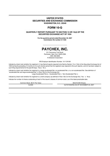 Thumbnail Paychex 10-Q Quarterly Report FY 