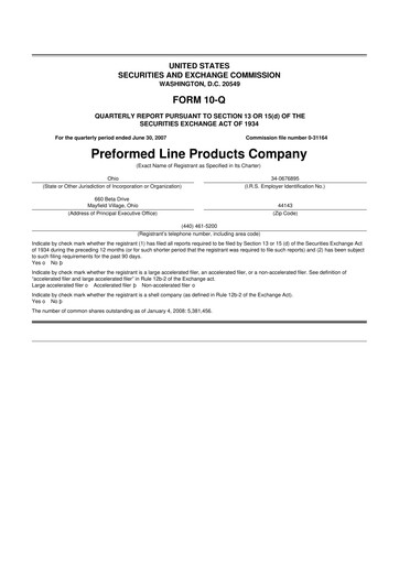 Vorschaubild Preformed Line Products 10-Q Quartalsbericht  