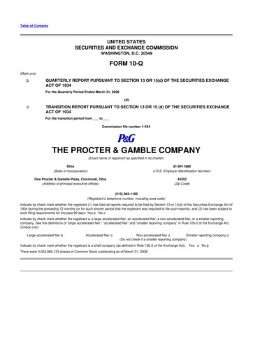 Vorschaubild Procter & Gamble 10-Q Quartalsbericht  