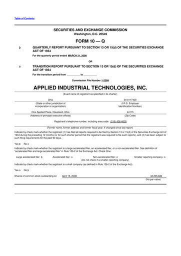 Vorschaubild Applied Industrial Technologies
 10-Q Quartalsbericht  