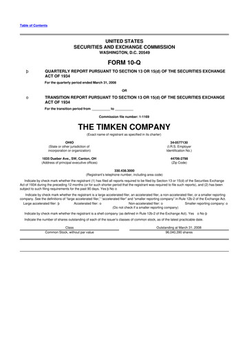 Thumbnail Timken Company
 10-Q Quarterly Report FY 