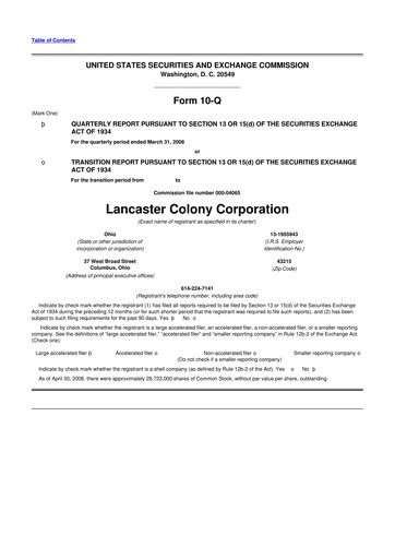 Thumbnail The Marzetti Company 10-Q Quarterly Report FY 