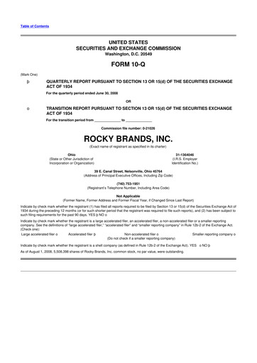 Thumbnail Rocky Brands 10-Q Quarterly Report FY 