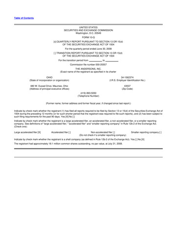 Vorschaubild The Andersons, Inc. 10-Q Quartalsbericht  