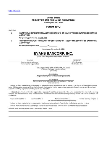 Vorschaubild Evans Bancorp 10-Q Quartalsbericht  