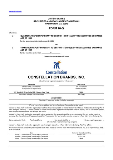 Thumbnail Constellation Brands 10-Q Quarterly Report FY 