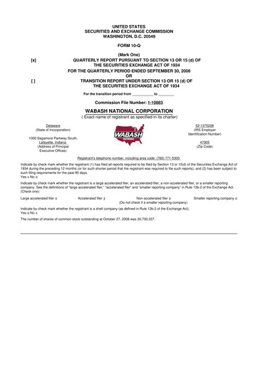 Vorschaubild Wabash National
 10-Q Quartalsbericht  