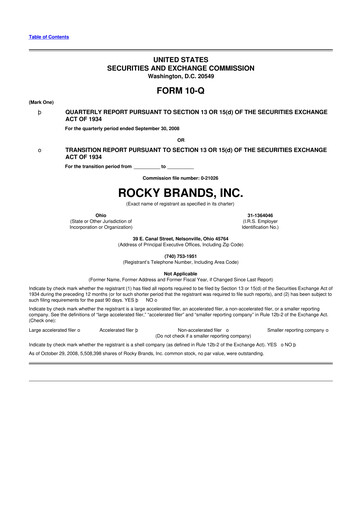 Thumbnail Rocky Brands 10-Q Quarterly Report FY 