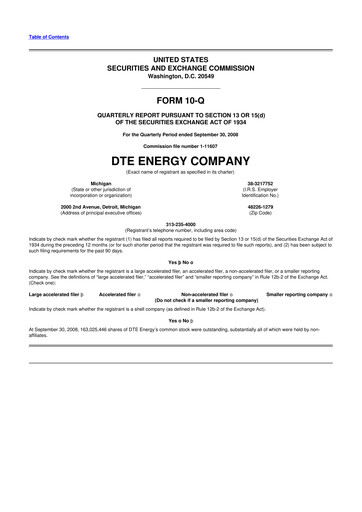 Thumbnail DTE Energy
 10-Q Quarterly Report FY 