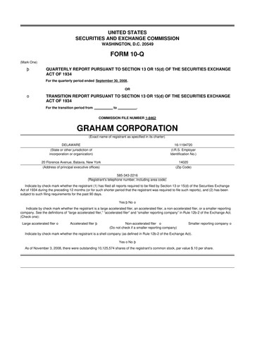Thumbnail Graham Corporation
 10-Q Quarterly Report FY 
