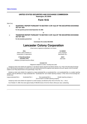 Thumbnail The Marzetti Company 10-Q Quarterly Report FY 