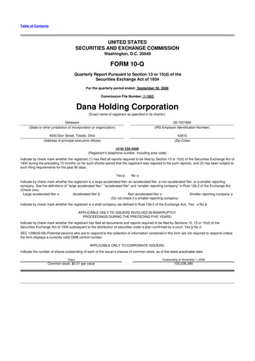 Thumbnail Dana Incorporated 10-Q Quarterly Report FY 