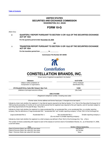 Thumbnail Constellation Brands 10-Q Quarterly Report FY 