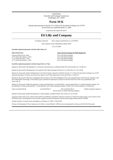 Thumbnail Eli Lilly 10-K Annual Report 