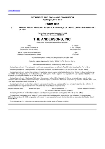 Vorschaubild The Andersons, Inc. 10-K Jahresbericht 