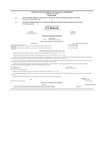 Thumbnail U.S. Bancorp 10-K Annual Report 