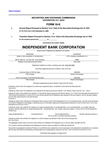 Thumbnail Independent Bank Corporation 10-K Annual Report 