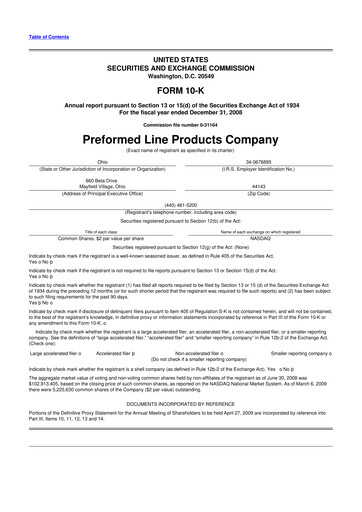 Vorschaubild Preformed Line Products 10-K Jahresbericht 