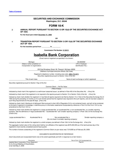 Vorschaubild Isabella Bank Corporation 10-K Jahresbericht 