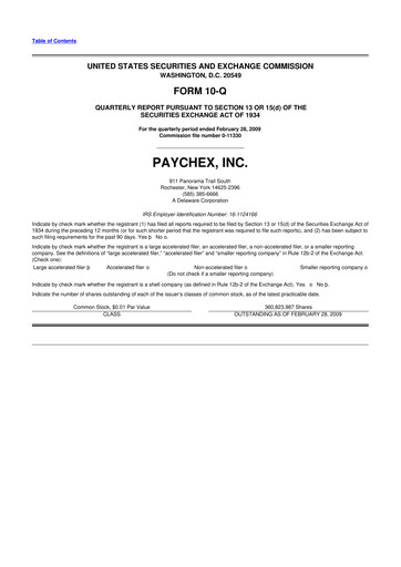 Thumbnail Paychex 10-Q Quarterly Report FY 