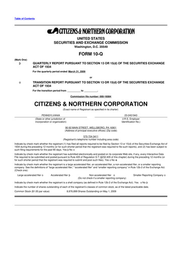 Miniature Citizens & Northern Corp 10-Q Rapport trimestriel  