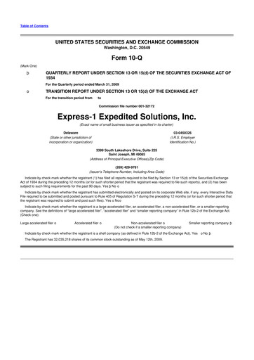 Thumbnail XPO Logistics 10-Q Quarterly Report FY 