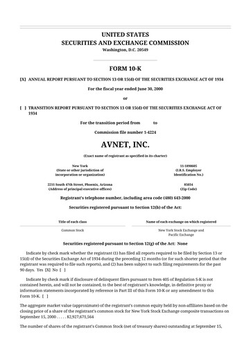 Thumbnail Avnet 10-K Annual Report 