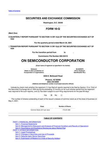 Thumbnail ON Semiconductor 10-Q Quarterly Report FY 