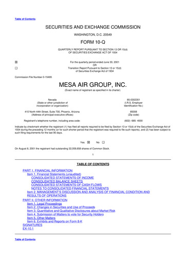 Thumbnail Republic Airways 10-Q Quarterly Report FY 