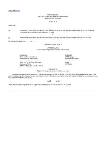 Thumbnail MarineMax 10-Q Quarterly Report FY 