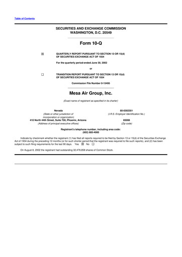 Thumbnail Republic Airways 10-Q Quarterly Report FY 