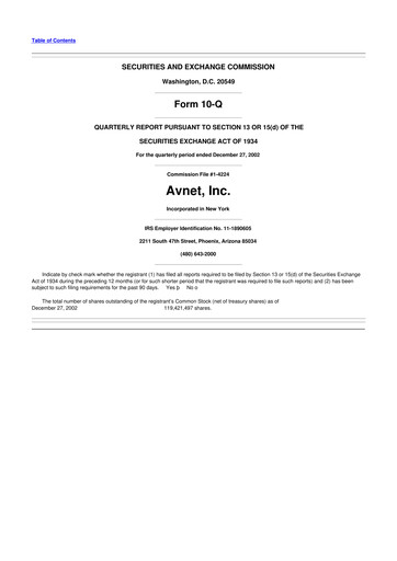 Thumbnail Avnet 10-Q Quarterly Report FY 