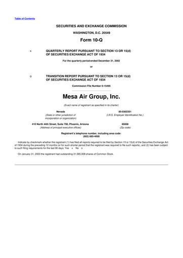 Thumbnail Republic Airways 10-Q Quarterly Report FY 