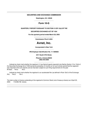 Thumbnail Avnet 10-Q Quarterly Report FY 