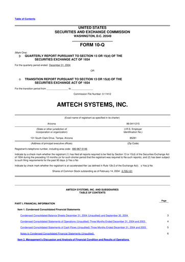 Vorschaubild Amtech Systems 10-Q Quartalsbericht  