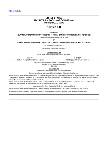 Miniature Cavco Industries 10-Q Rapport trimestriel  