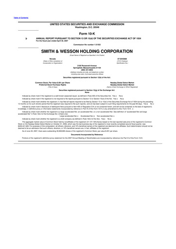 Thumbnail Smith & Wesson 10-K Annual Report 